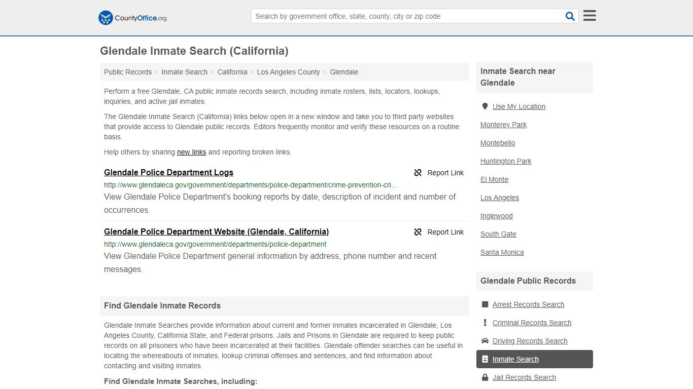 Inmate Search - Glendale, CA (Inmate Rosters & Locators)